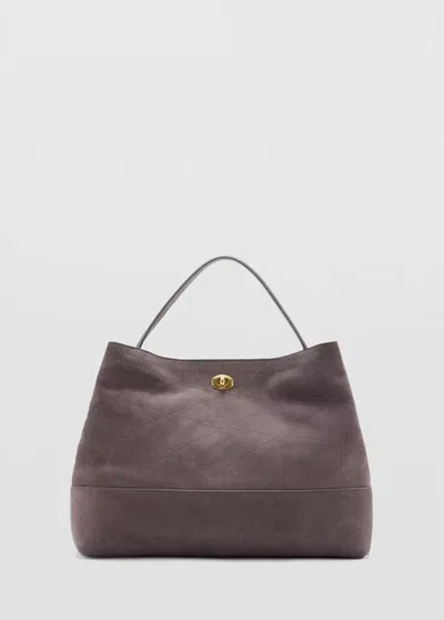 Mango Sac Seau Cuir In Gris