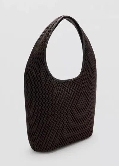 Mango Mesh Bucket Bag In Chocolate