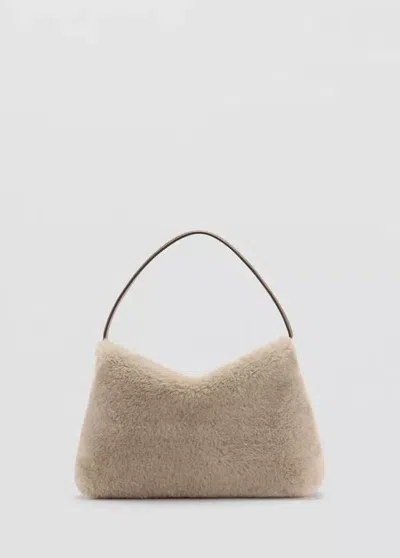 Mango Sac Seau Imitation Mouton In Beige