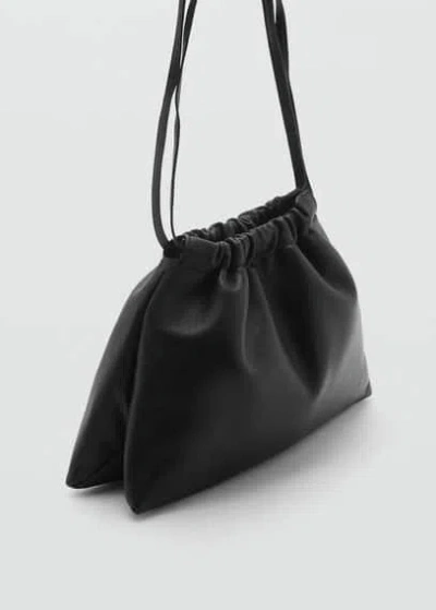Mango Sack Style Leather Bag Black