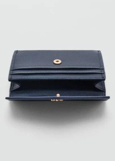 Mango Saffiano-effect Cardholder Blue