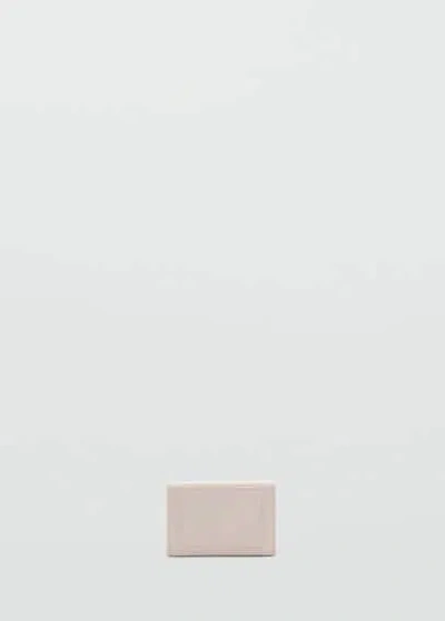 Mango Saffiano-effect Cardholder Off White