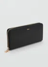 Mango Portefeuille Effet Saffiano In Black