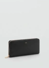 Mango Portefeuille Effet Saffiano In Noir