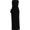 Mango Sage Strapless Ruched Column Dress In Black