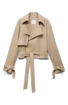 Mango Sahara Tie Waist Jacket In Brown