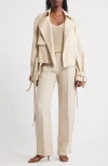 Mango Sahara Tie Waist Jacket In Gray