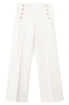 Mango Wide-leg Jeans With Side Buttons In White