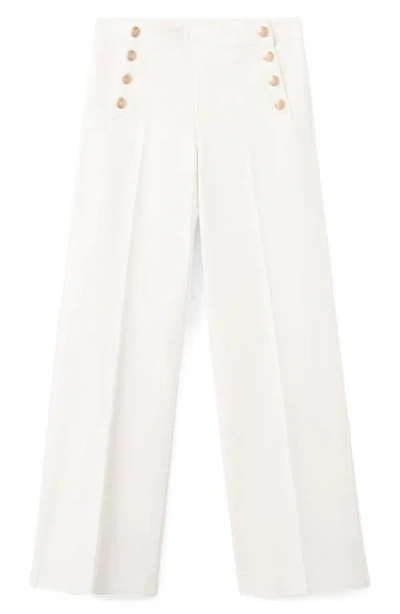 Mango Sailor Wide Leg Jeans In White