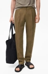Mango Salerno Slim Fit Linen Suit Pants In Brown