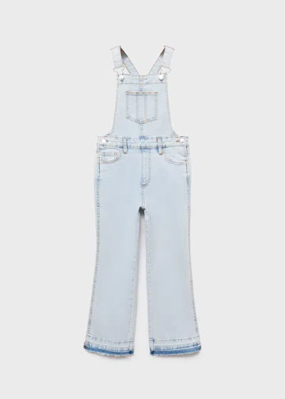 Mango Kids' Denim Cotton Dungarees In Blue