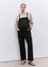 Mango Maternity Denim Dungarees Black Denim In Black