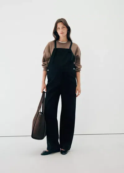 Mango Salopette De Grossesse En Jean In Black Denim