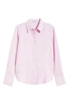 Mango Samara Linen Button-up Shirt In Pink