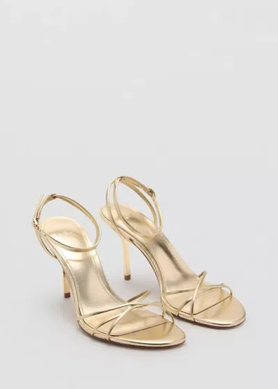 Mango Sandale À Talon Avec Brides Croisées In Gold
