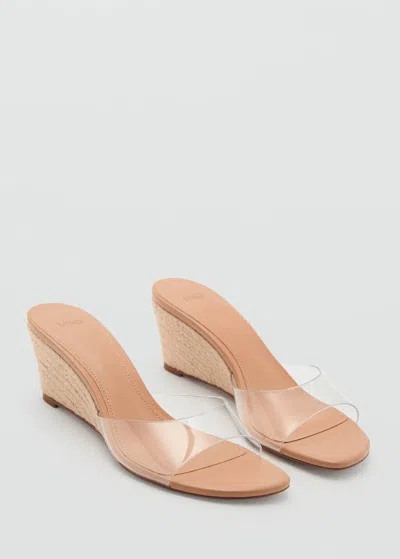Mango Sandales Compensées Vinyle Nude - Femme - 38 -  In Brown