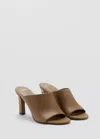 Mango Sandales Cuir Talon In Brown