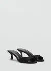 Mango Kitten-heel Sandals With Strap Black