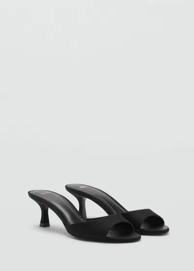 Mango Kitten-heel Sandals With Strap Black