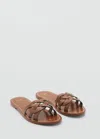 Mango Sandales Marron Moyen - Femme - 42 -