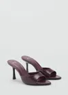 Mango Pointed Toe Sandal In Burgundy