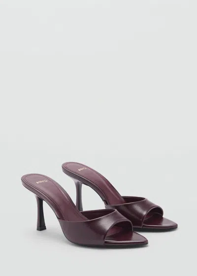 MANGO SANDALES POINTUES À TALON BORDEAUX - FEMME - 41 - MANGO