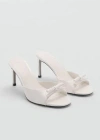 Mango Bow Heel Sandals White In Blanc
