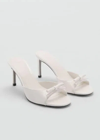 Mango Bow Heel Sandals White