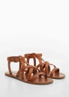 MANGO LEATHER STRAPS SANDALS LEATHER