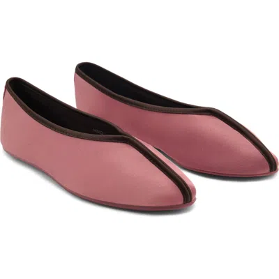 Mango Satin Ballerina Flat In Pink