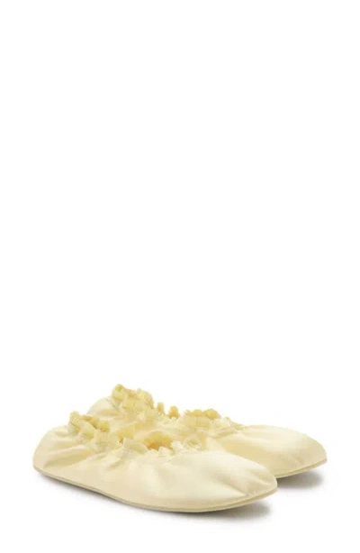 Mango Satin Ballet Flat In Yellow