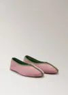 Mango Satin Ballet Flats With Contrast Piping Plum In Pink