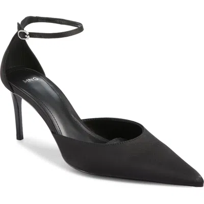 Mango Satin Court Pump In Black