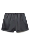 Mango Satin Drawstring Pajama Shorts