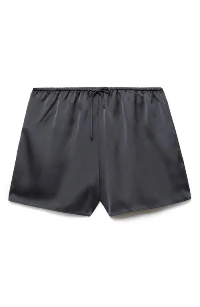 Mango Satin Drawstring Pajama Shorts