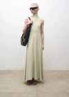 Mango Satin Dress With Bow Back Pastel Green In Pastel Green