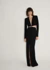 Mango Satin Dress With Side Slits Black In Black