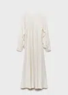 Mango Split Sleeve A-line Dress In White