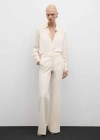 Mango Satin Finish Flowy Shirt Off White