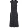 Mango Satin Floral Jacquard Cap Sleeve Midi Dress In Multi