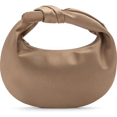 Mango Satin Handbag In Beige