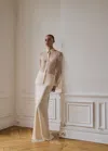 Mango Satin Maxi-skirt Off White In Blanc Cassé