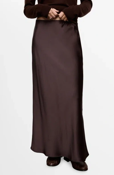Mango Satin Maxi Skirt In Purple