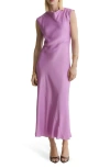 Mango Satin Midi Dress In Purple