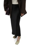 Mango Satin Midi Skirt In Black
