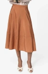 Mango Midi Satin Skirt Caramel In Brown