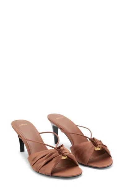 Mango Hardware Detail Slingback Heeled Sandals In Orange