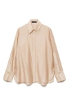 Mango Satin Shirt In Beige