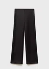 Mango Straight Leg Slouchy Tailored Pants In Black In Black