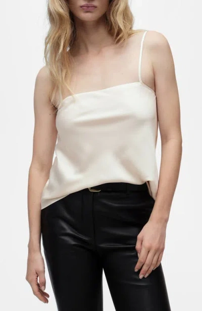 Mango Satin Tank In White